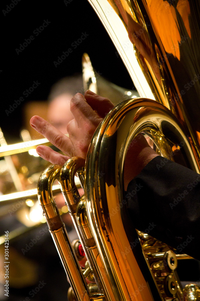 Tuba, instrumento musical, sopros, metais Stock Photo | Adobe Stock