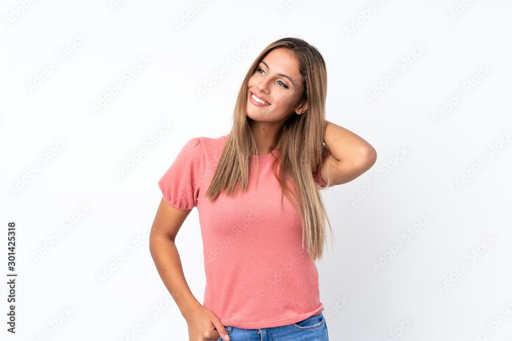 Young blonde woman over isolated white background thinking an idea Young blonde woman over isolated white background thinking an idea