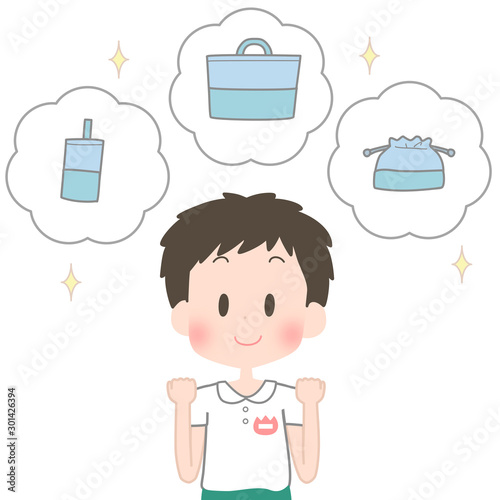 入園グッズを欲しがる男の子