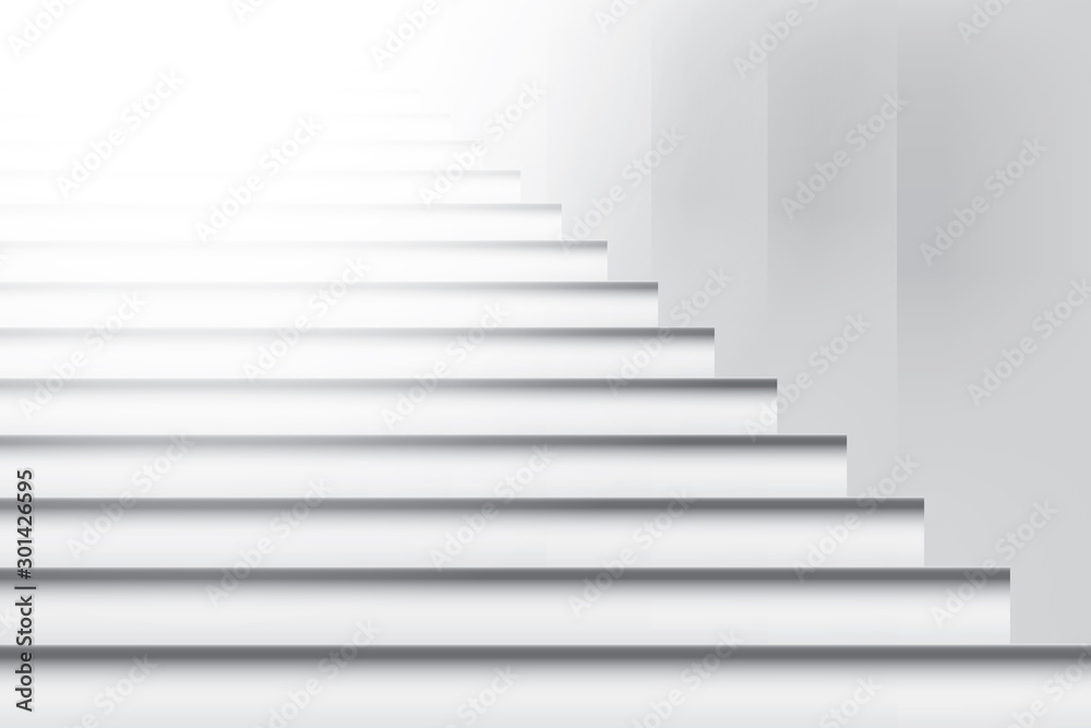 Stair, ladder, abstract geometric white and gray color background. Vector, illustration. Stair, ladder, abstract geometric white and gray color background. Vector, illustration.