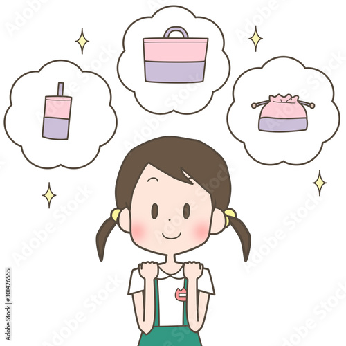 入園グッズを欲しがる女の子