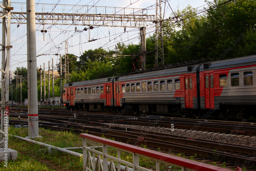 The train pulls up to the station