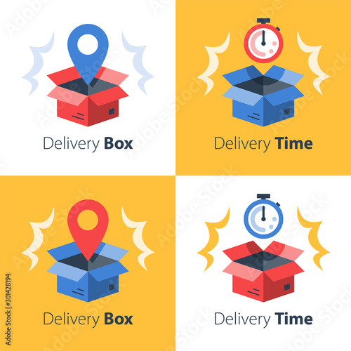 Timely delivery, fast service, order shipment, cargo transportation, receive parcel