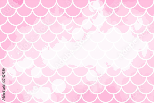 Pink mermaid scales. Fish scales. Underwater sea pattern. Vector illustration. Perfect for print design for textile, poster, greeting card, invitation.