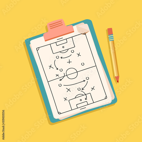 Soccer tactics sketch icon