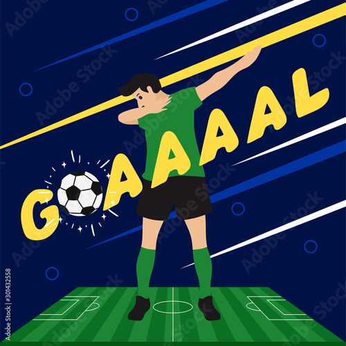 Brazilian male fan celebrating on white background