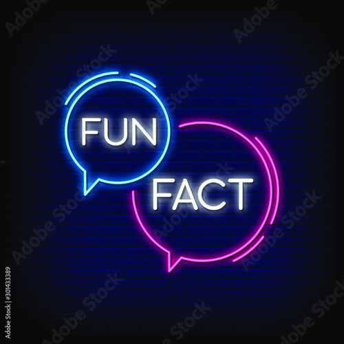 Fun Fact Neon Signs Style Text Vector