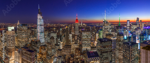 New York City manhattan skyline sunset evening