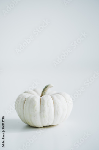 Fresh pumpkin isolated on white background. For Halloween  thanksgiving holiday and Autumn theme