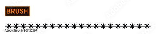 Decorative stars snowflakes illustrator brush for fashion and digital illustration. Asterisk embroidery stitch. Colorable and customizable brush.	