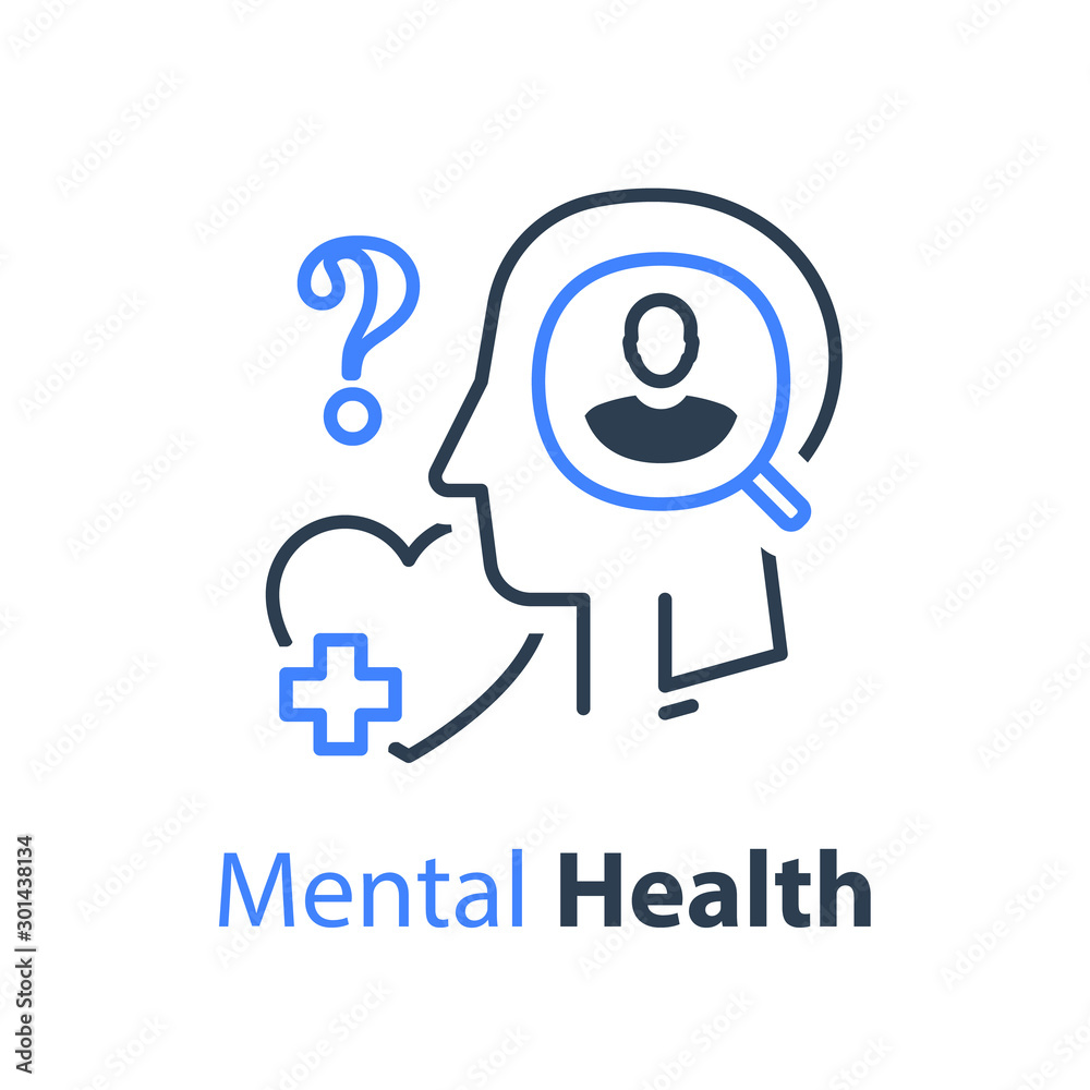 Mental health, human head, psychological help, psychiatry concept Mental health, human head, psychological help, psychiatry concept