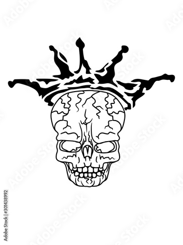 Skelett Schadel Konig Krone Konigin Untot Tod Totenkopf Kopf Knochen Gruselig Horror Halloween Bose Monster Comic Cartoon Clipart Design Stock Illustration Adobe Stock
