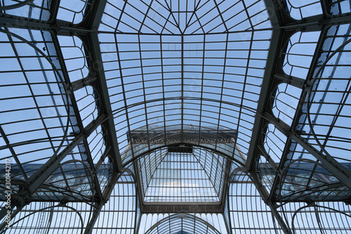Geometrical quadrangular glass dome , bottom view.