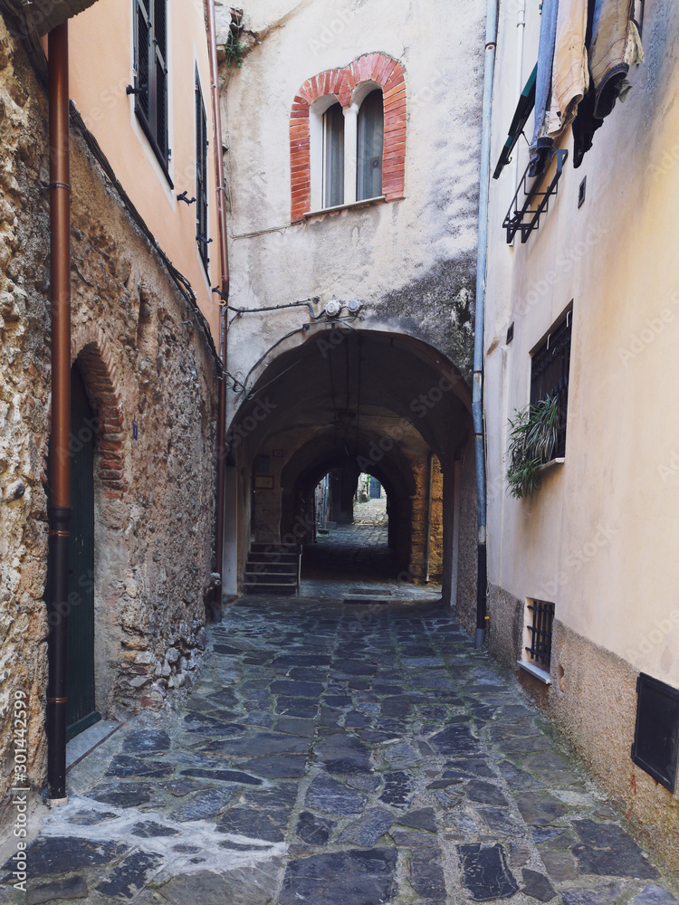 narrow street in old town of Italy
