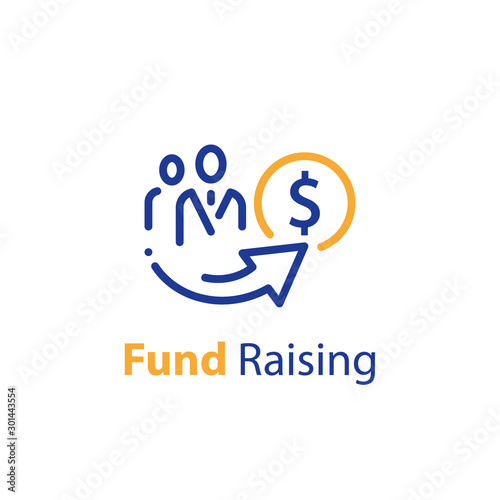 Crowd funding concept, fund raising campaign, venture capital, business grant