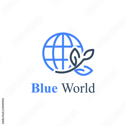 Global volunteering, save world, Eco program, earth and plant, ecology concept