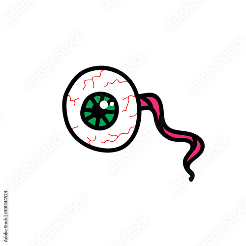 severed eye doodle icon, vector illustration