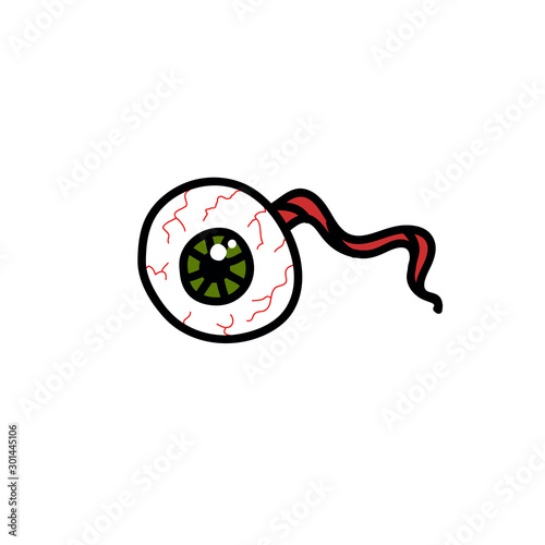 severed eye doodle icon, vector illustration