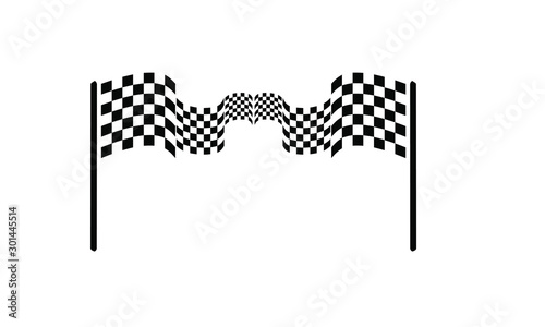 Race flag logo icon, modern simple design illustration vector template	