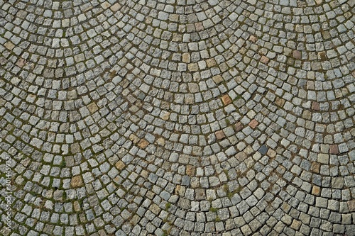 Bild auf Leinwand Paving stones as a background. Aerial view, top view
