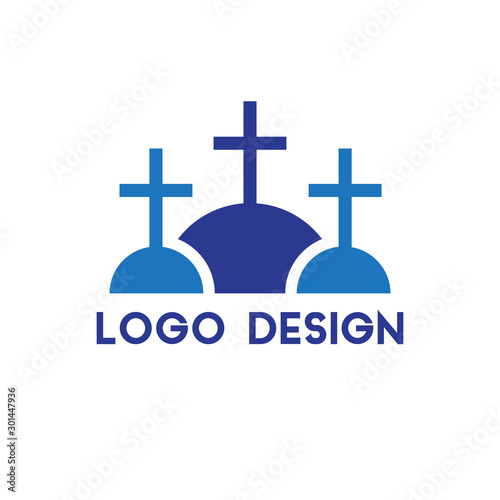 calvary Golgotha icon, vector illustration