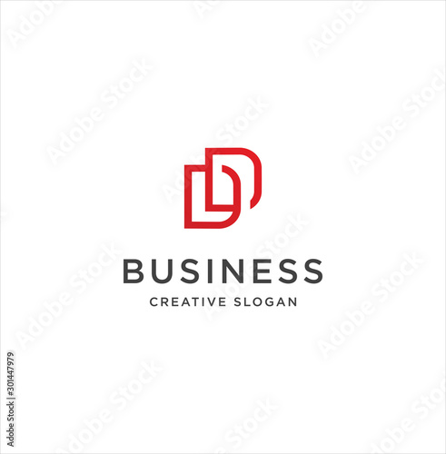 Monogram letter D D logo, linked two capital letters D and D emblem . linear minimal style
