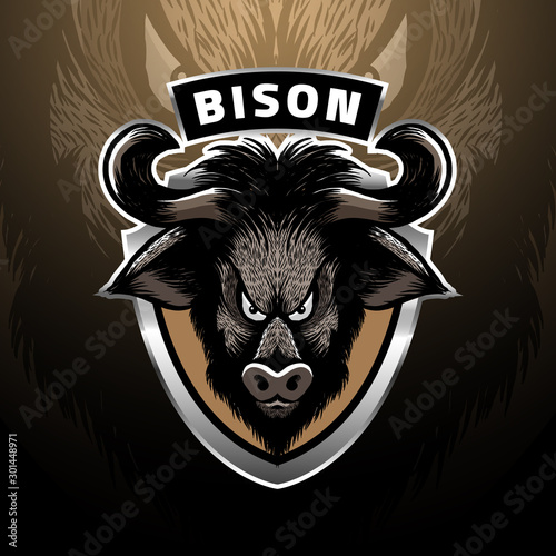 Bison head logo esport