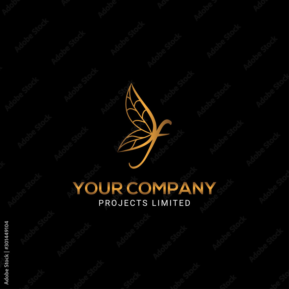 Golden color butterfly design Golden color butterfly design