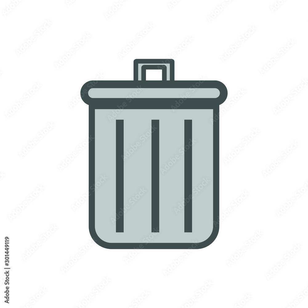 garbage bin simple shapes icon vector garbage bin simple shapes icon vector