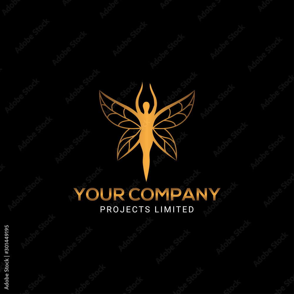 Golden color butterfly design Golden color butterfly design