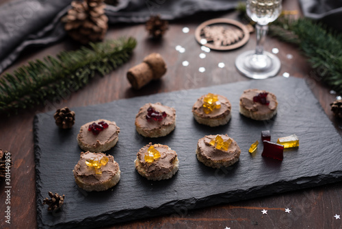 Christmas Pate Canapes with Cranberry and Apple Jelly