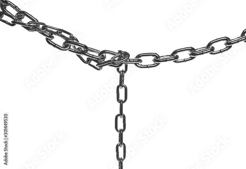 Metal chain isolated on white background with clipping path photo