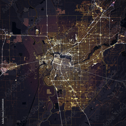 Map Sacramento city. California