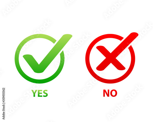 Yes and No check marks icon on white background.