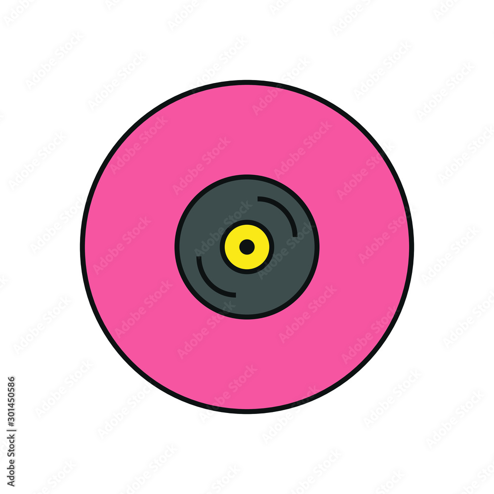 vector icon of simple vinyl record forms vector icon of simple vinyl record forms