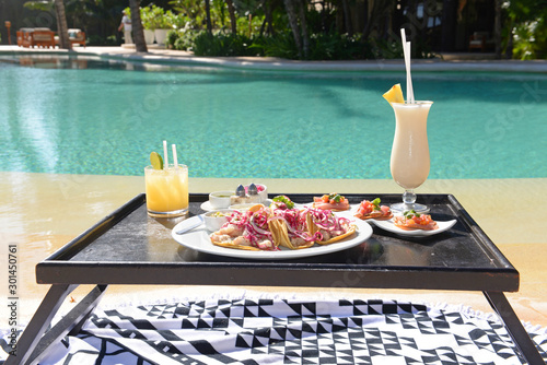Luxury Tropical Poolside Taco Lunch