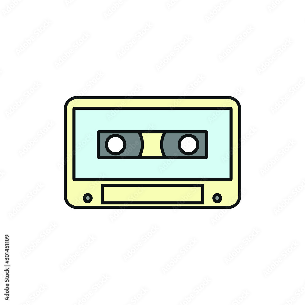 cassette tape simple shapes icon vector