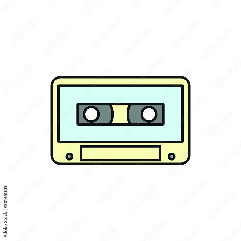 cassette tape simple shapes icon vector cassette tape simple shapes icon vector