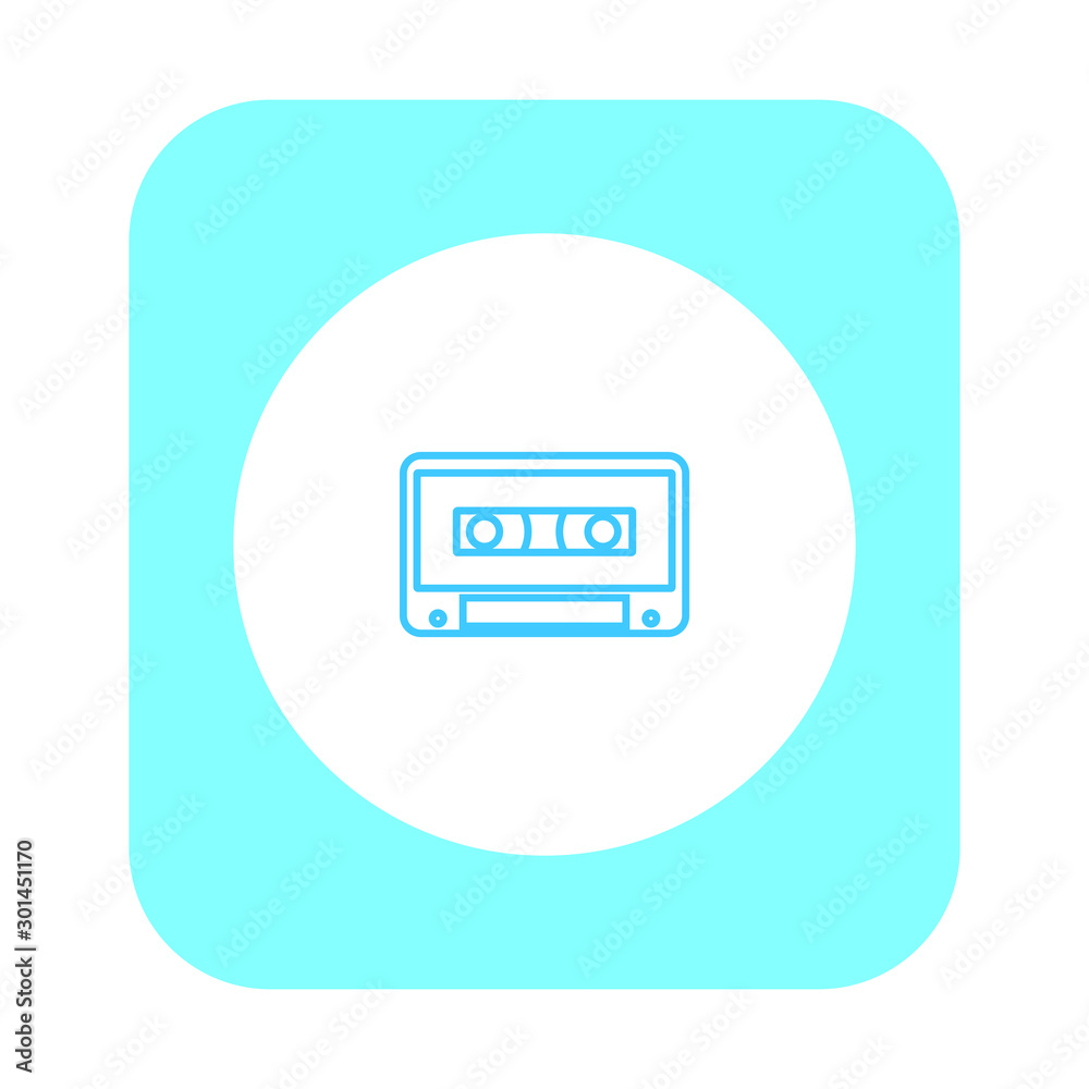 cassette tape simple shapes icon vector cassette tape simple shapes icon vector