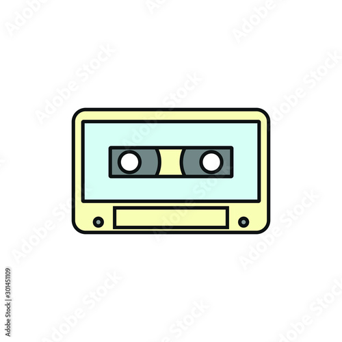 cassette tape simple shapes icon vector