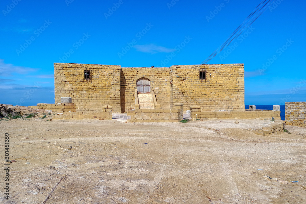 Entrance to the Il-Qolla I-Badja battery, Redoubt, Marsalforn, Gozo, Malta, Europe