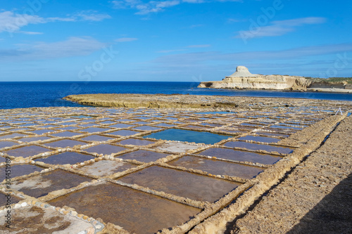 Obraz na płótnie Limestone hillock known as Qolla l-Bajda in Xwejni Bay, Zebbug, Marsalforn, Gozo, Malta w salonie