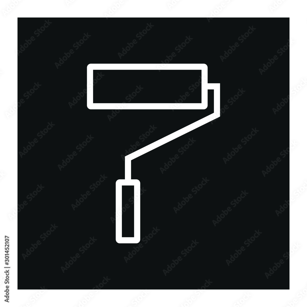 vector simple shapes icon of paint roller walls vector simple shapes icon of paint roller walls