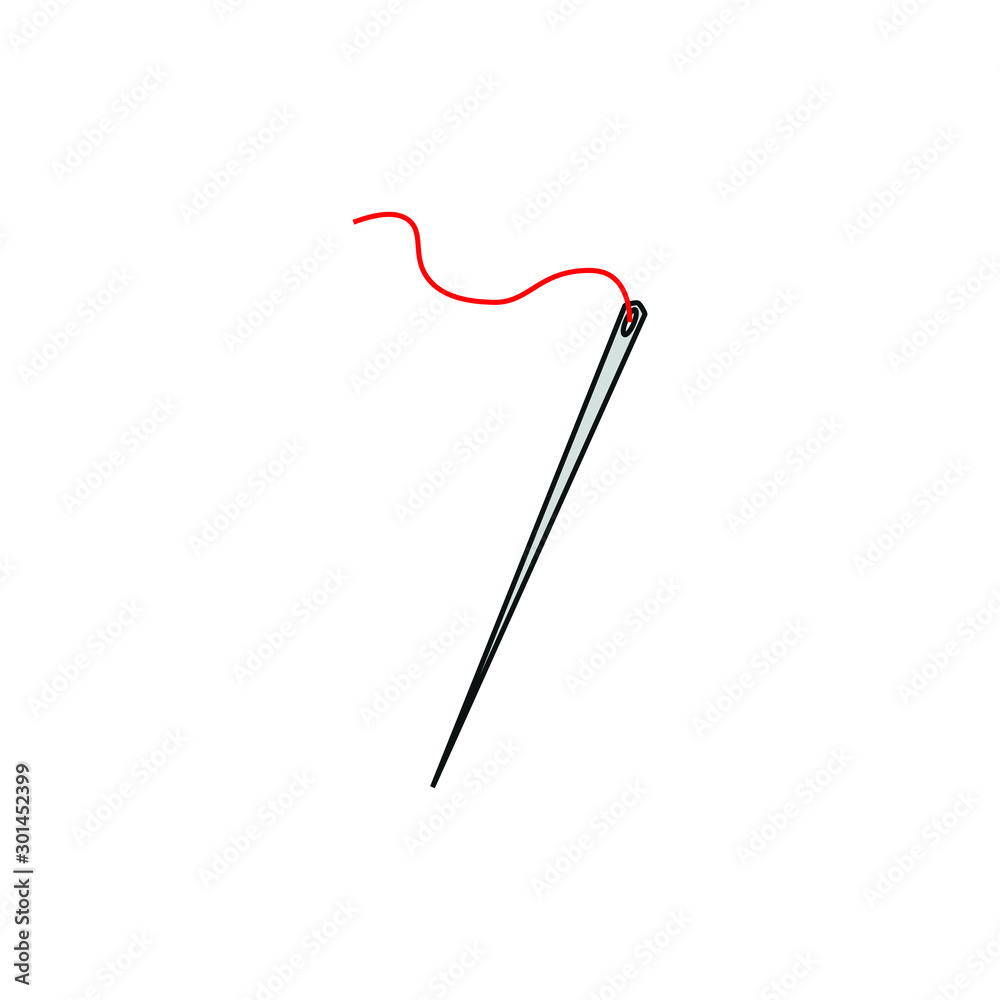 Sewing needle and thread icon vector Sewing needle and thread icon vector