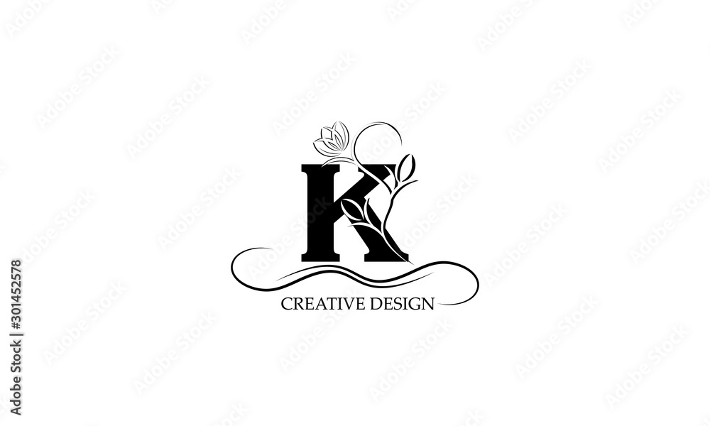 Simple and elegant floral monogram design template with letter . Elegant logo design. Vector illustration Simple and elegant floral monogram design template with letter . Elegant logo design. Vector illustration