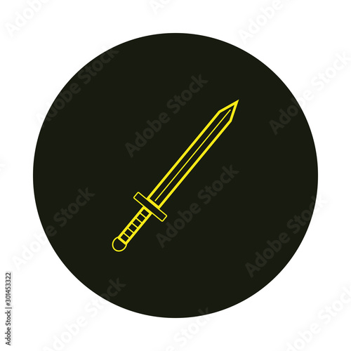 sword simple shapes icon vector