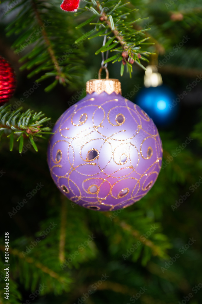 Christmas ball and cozy background Christmas ball and cozy background