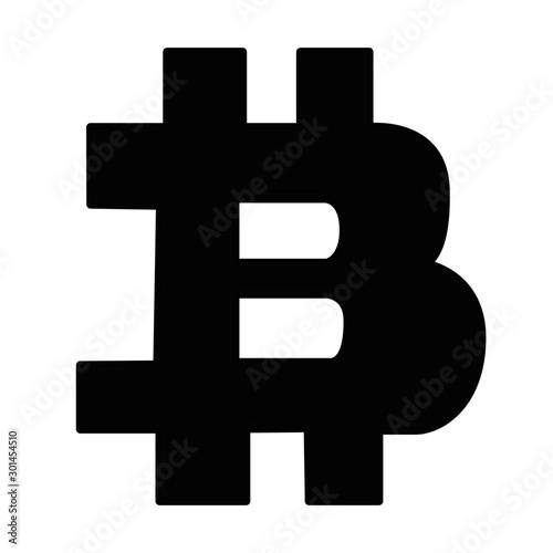 Bitcoin sign icon vector illustration isolated
