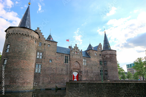 Main gates of romantic medieval castle Helmond, Netherlands