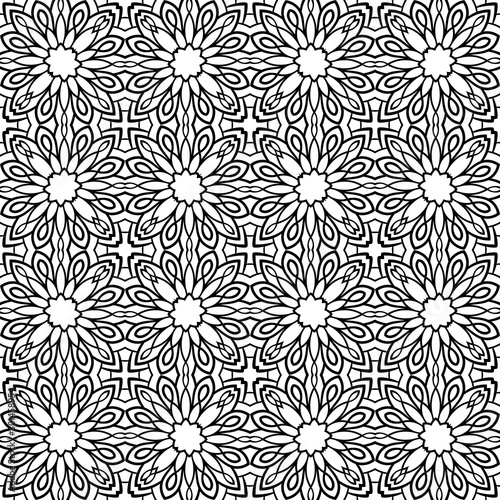 Abstract floral doodle seamless pattern. Fantasy background. Flower mosaic, wrapping paper. Vector illustration. 